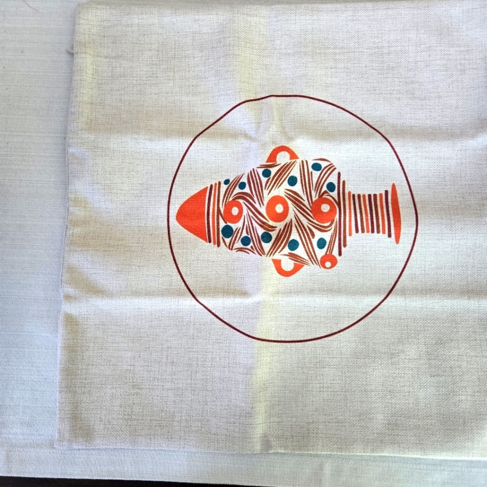 Artistic Tribal Print Pillow Cover 17x17 Linen Color